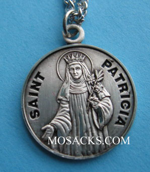 St. Patricia Sterling Silver Medal, 18" S Chain, S-9770-18S