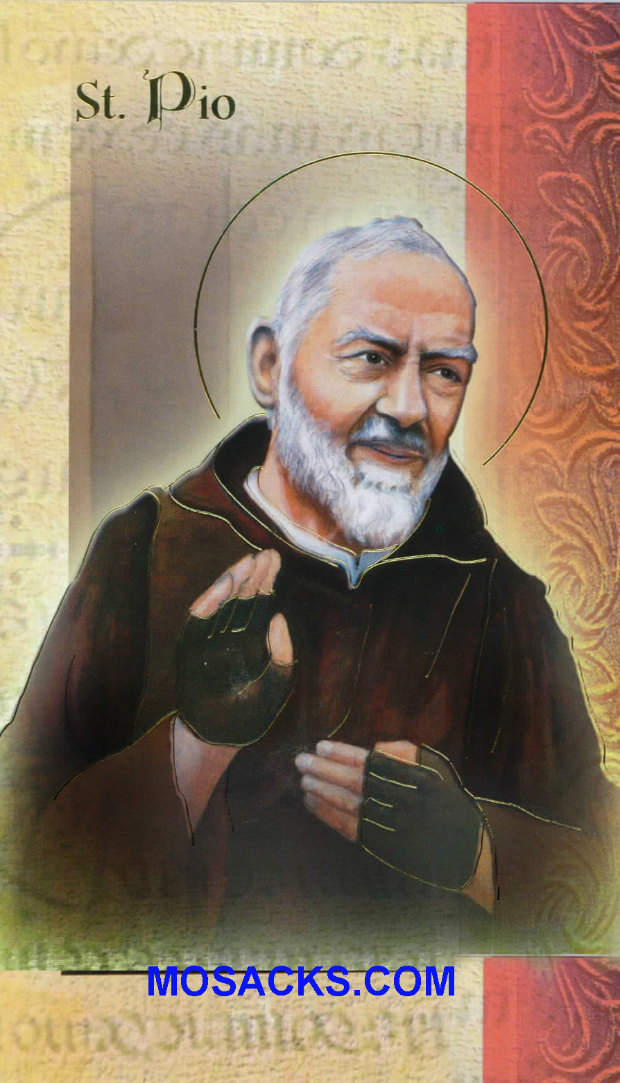 St. Pio Laminated Bi-fold Holy Card F5-522