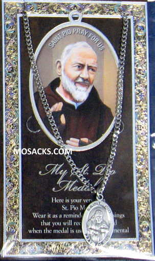 St. Pio Pewter Medal 1-1/16" h 950-522