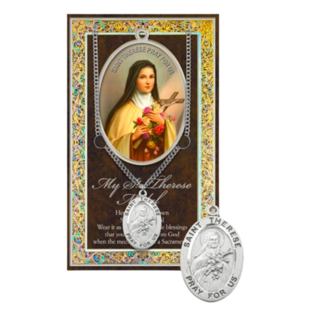 St. Therese Pewter Medal 1-1/16" H