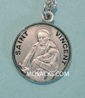 St. Vincent Sterling Silver Medal, 20" S Chain, S-9659-20S