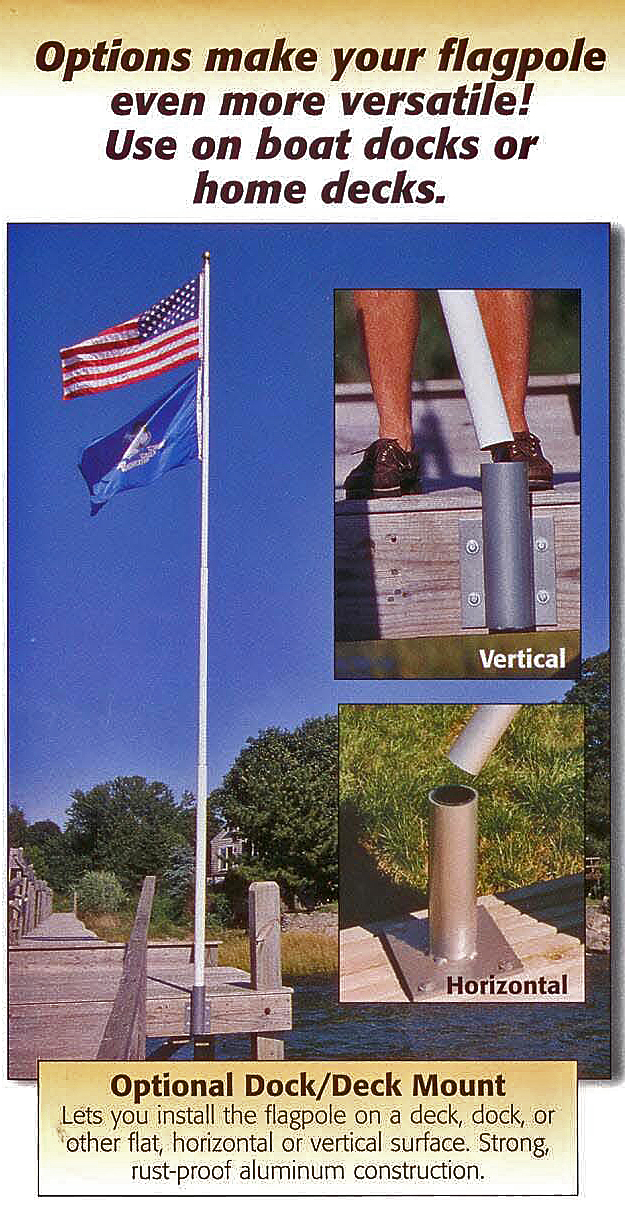Aluminum Dock/Deck Mount for Telescoping Flagpoles