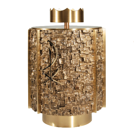 Bronze Cylinder Tabernacle with Chi Rho Motif (24TAB10)