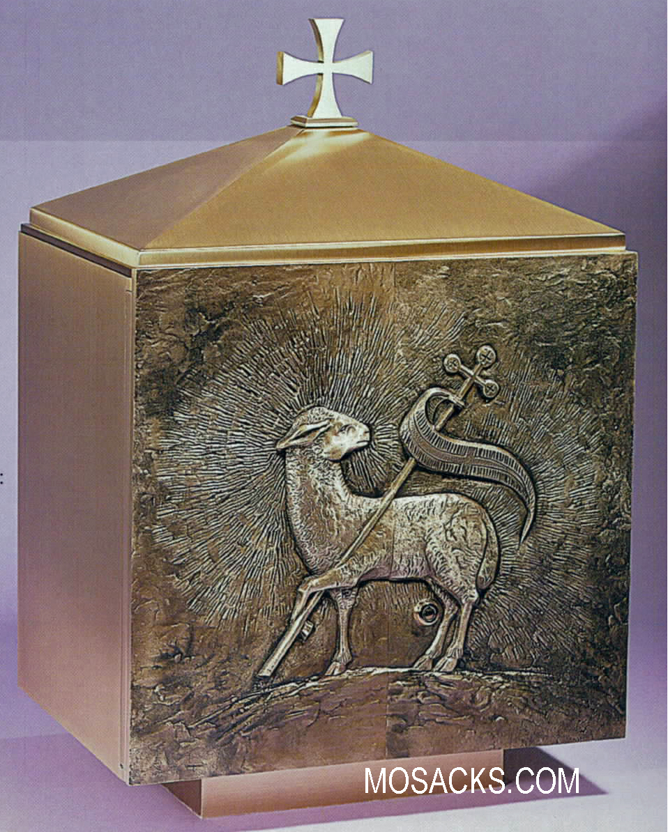 Bronze Tabernacle with Lamb of God Motif 96TAB21-A
