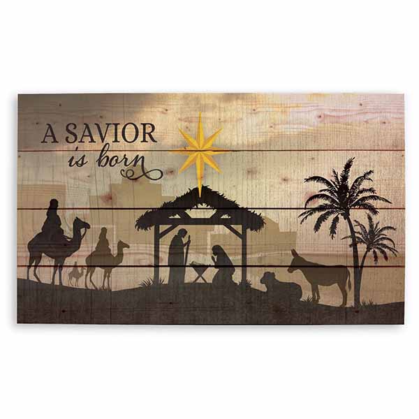 "Unto us a Savior is Born" Wooden Piece