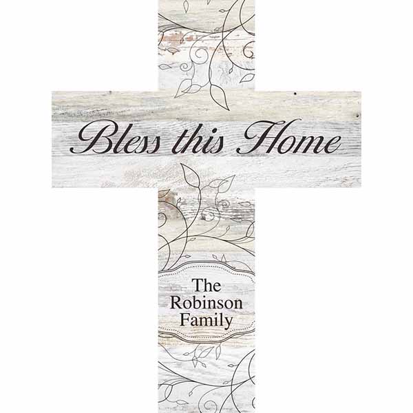 White Faux Wood Cross