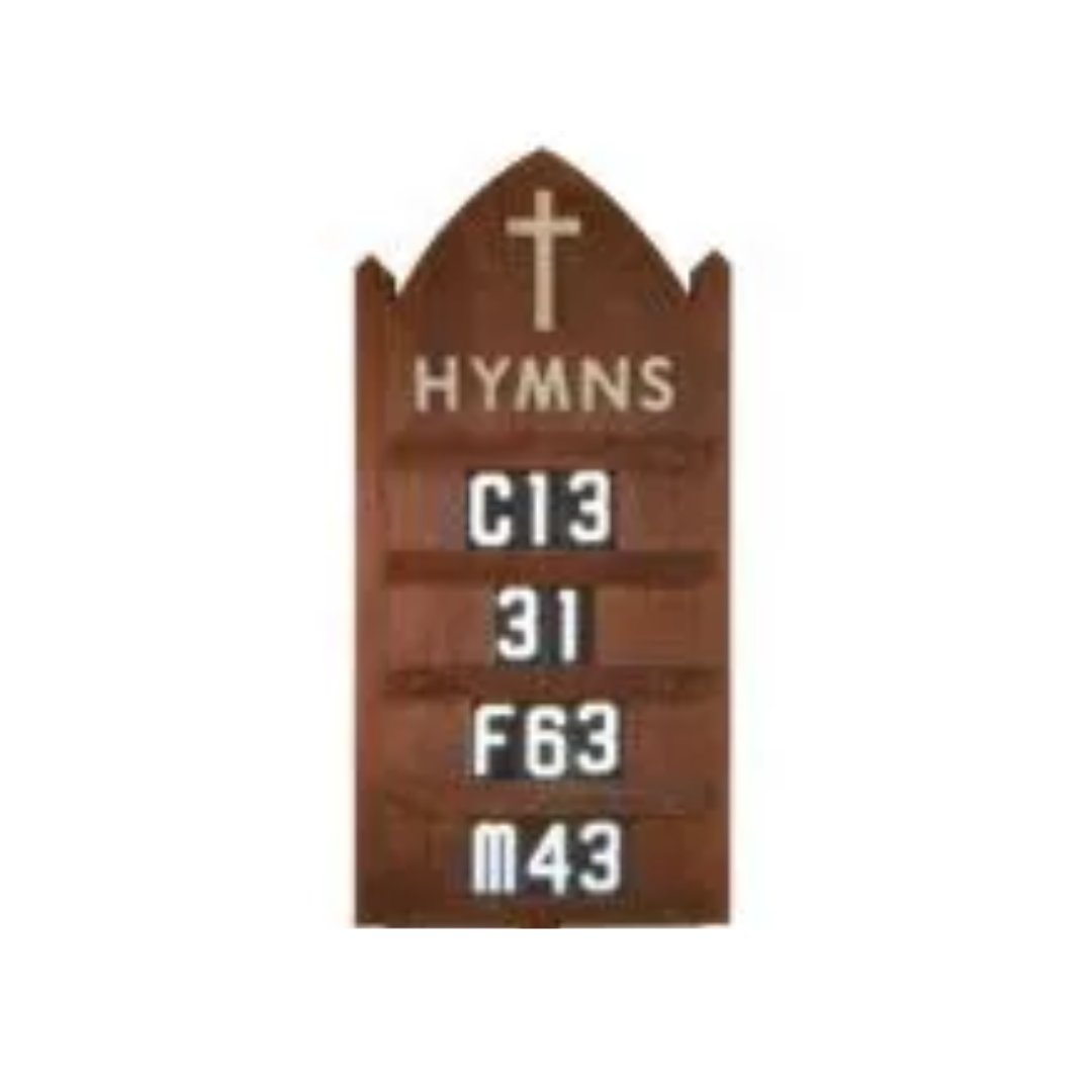Wooden Hanging Hymn Board 15" w x 30" h 