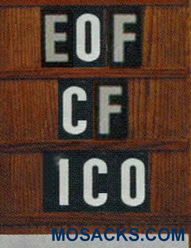 Set of Hymn Board Letters (A-Z) 2-1/4" w x 4-3/8" H 40-242