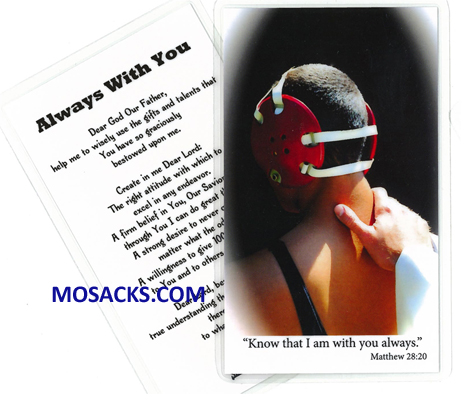 Sports Wrestling Laminated Holy Card 477-WRESTLING