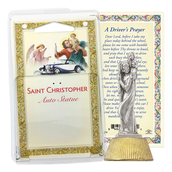 Auto Statue St. Christopher Antique Silver (12-1616-620)