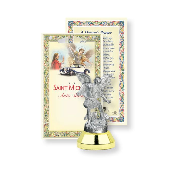Auto Statue St. Michael Antique Silver (12-1616-330)