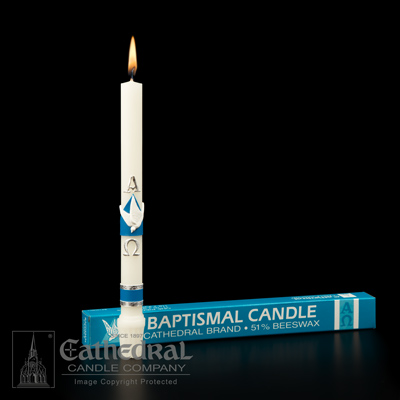 Baptism 51% Beeswax Sacramental Candle 11/16 x 9-1/4"84100801