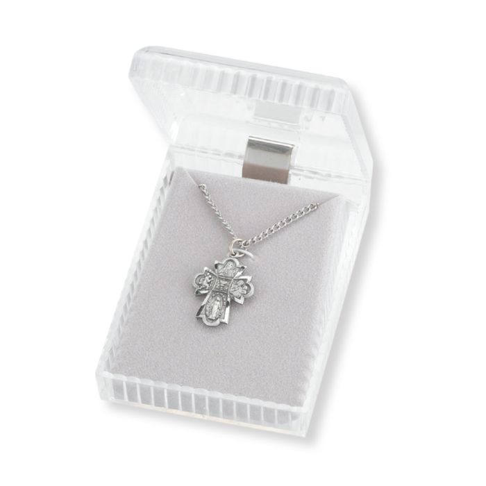 Communion 4-Way Pewter Cross Necklace (12-443BX)