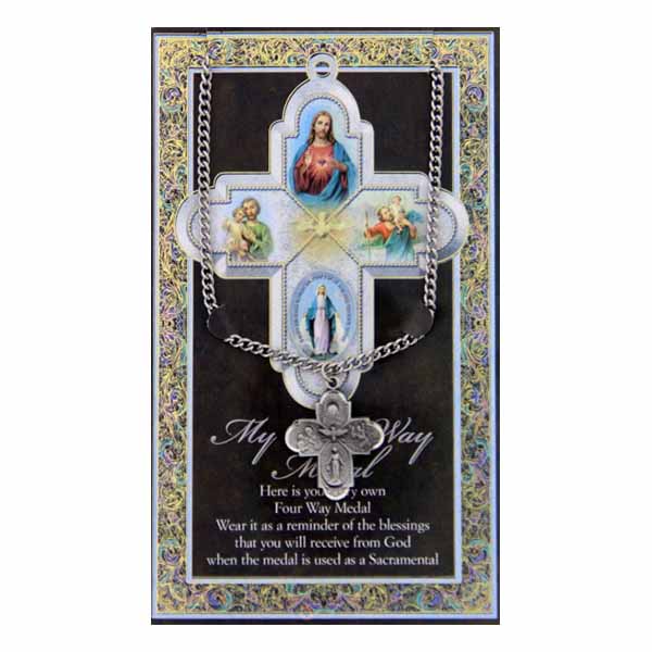 Four Way Pewter Medal 1-1/8" H