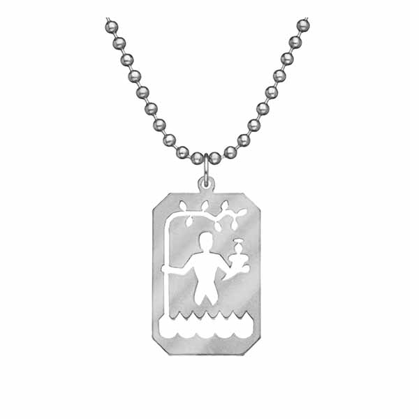 St. Christopher GI Jewelry Pendant with 24" Beaded Chain #10133S