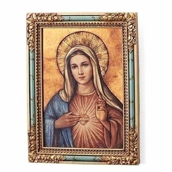 Joseph's Studio Plaque Immaculate Heart 7.25 Inch Framed 20-66779