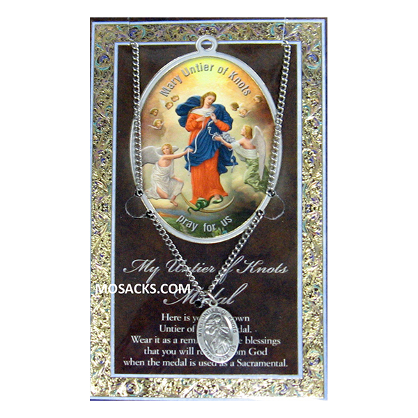 Our Lady of Knots Pewter Medal 1" H