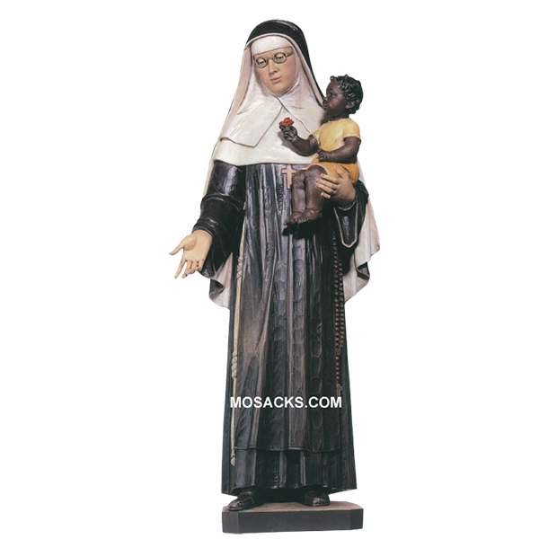 St. Katherine Drexel Hand Carved Linden Wood Statue (907-1)